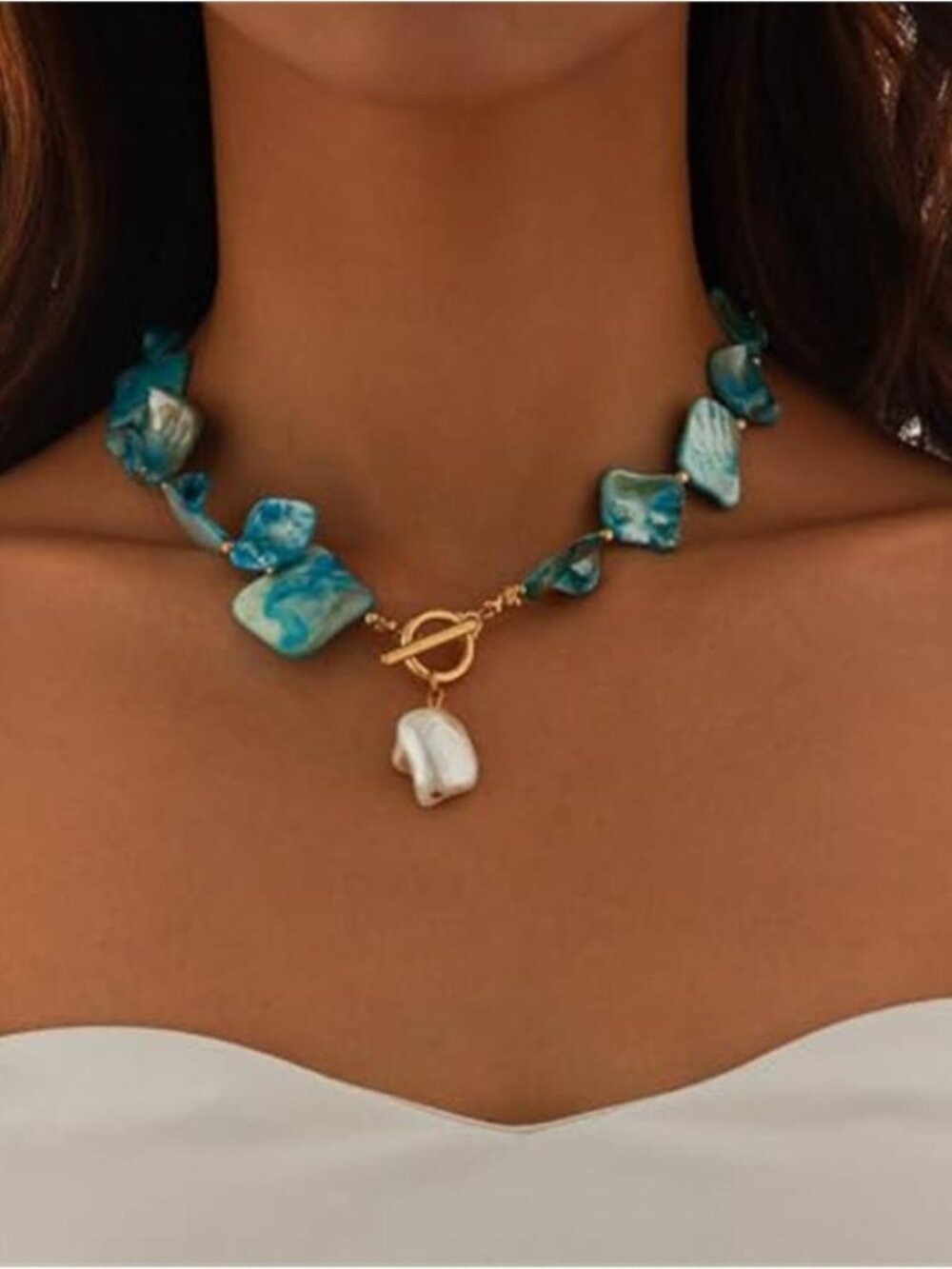 Starfish Shell Necklace Colorful Seashell Pendant Beach